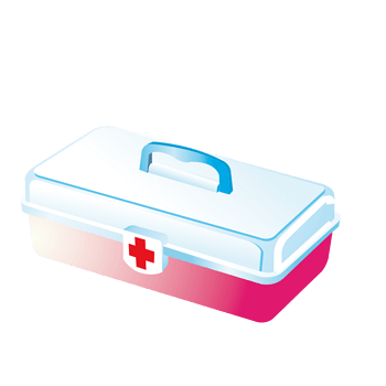 卡通手绘红色医用救护箱