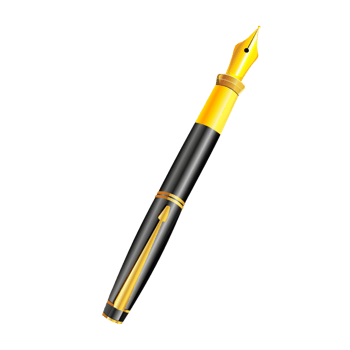 黑色黄金质感签字笔钢笔