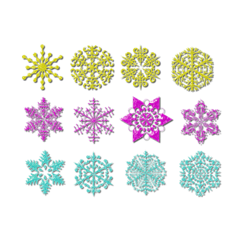 彩色冰花雪花素材