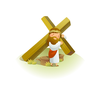 矢量耶稣复活与十字架