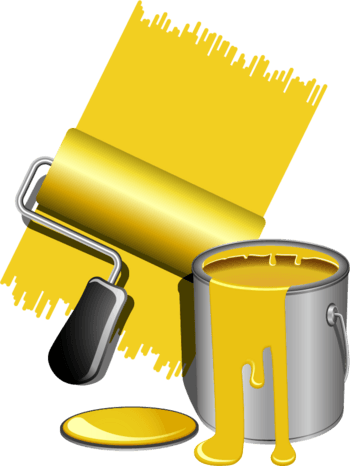 黄色油漆桶图片免费下载_卡通手绘_万素网