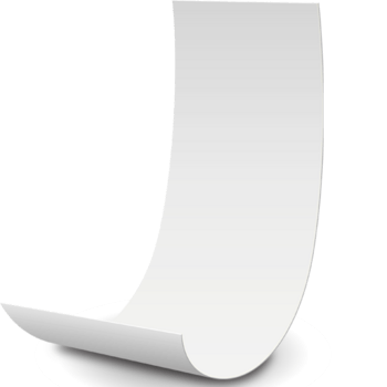 弯曲向上的矩形白纸