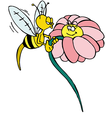 矢量蜜蜂花朵采蜜素材