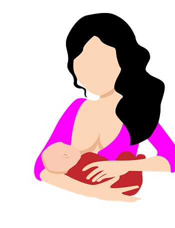 矢量彩色母亲哺乳