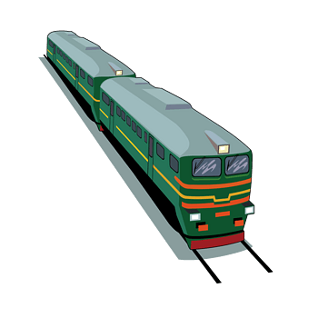 黑色绿皮火车矢量铁道