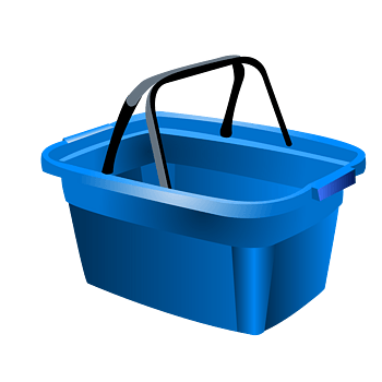 卡通蓝色篮子素材