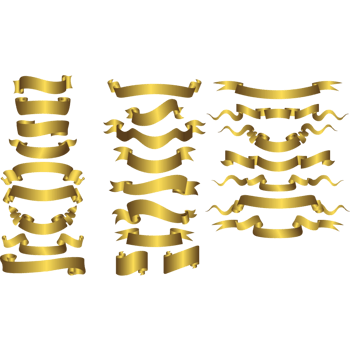 金色华丽丝带