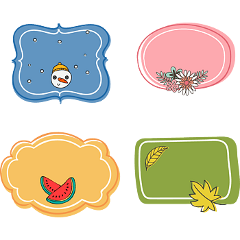 四款卡通彩色文本框