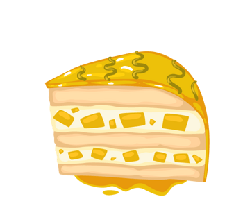 卡通手绘黄色三角蛋糕