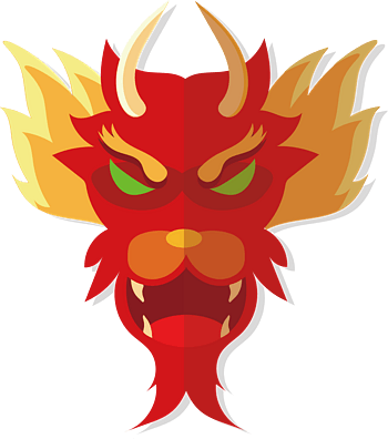 红色火龙矢量图