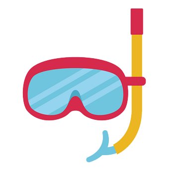 矢量彩色卡通扁平潜水镜