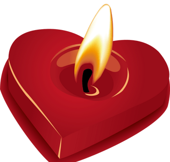 卡通手绘心形蜡烛png
