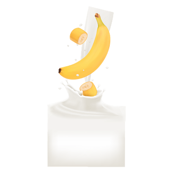 矢量香蕉牛奶