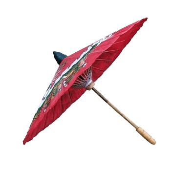 折扇剪影中国风矢量图 油纸伞