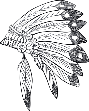 印第安人羽毛简笔画图片