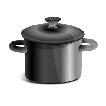 灰色的卡通铁锅