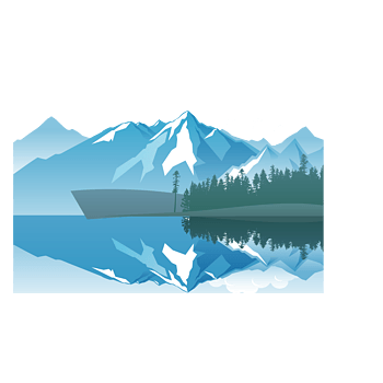 雪山树林矢量图