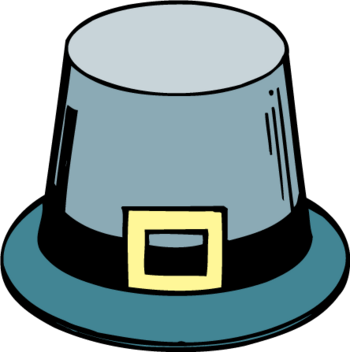 蓝色卡通礼帽矢量