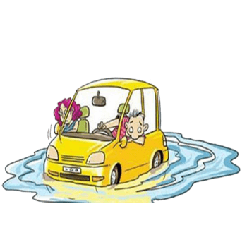 陷入水车子中的