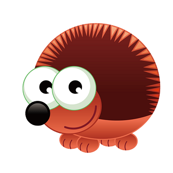 矢量卡通红色小刺猬