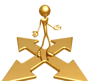 站在十字路口的小金人