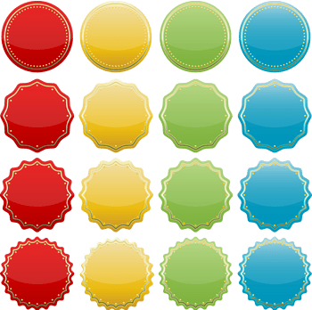 矢量手绘圆形图标