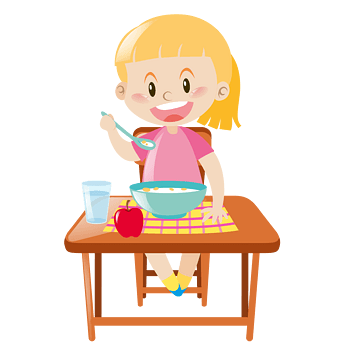 小女孩拿碗吃饭的头像图片