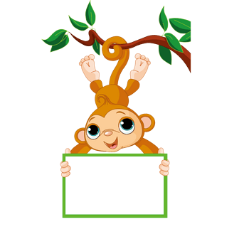 倒挂拿着公告牌的猴子