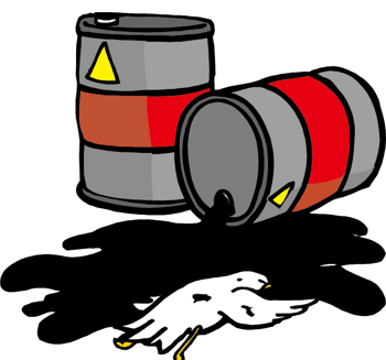 矢量流出铁桶的石油