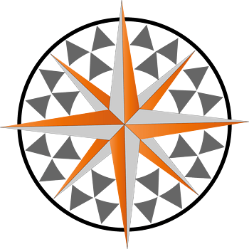 简约抽象指南针图案矢量图