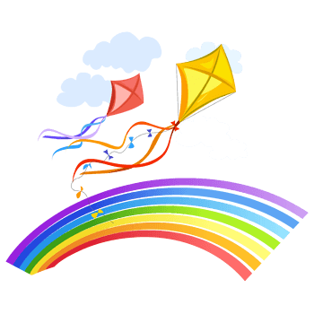 彩虹风筝矢量
