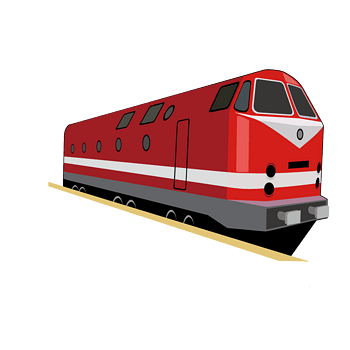 红色质感火车矢量铁道