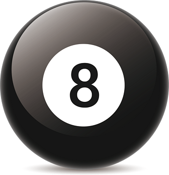 矢量黑色8号桌球