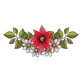 卡通手绘花卉花边