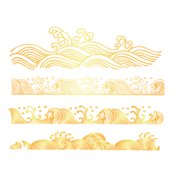 金色海浪花设计矢量素材