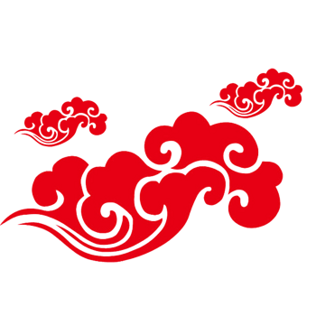 红色云朵装饰素材