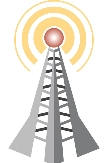 橙色盾牌信号塔png元素素材图片下载-万素网