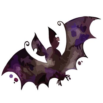 矢量哥特风水彩蝙蝠素材