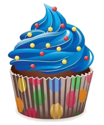 卡通蓝色纸杯蛋糕