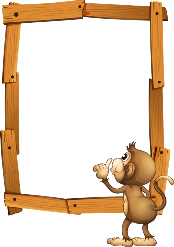 猴子盯着看的木框边框