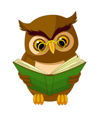 猫头鹰看书卡通