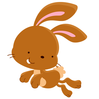 卡通手绘棕色可爱兔子