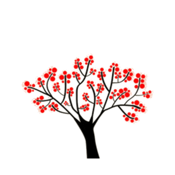 红色花树