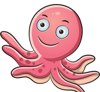 卡通手绘粉色章鱼png