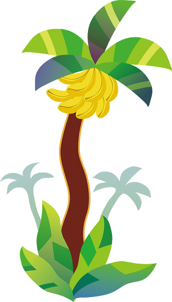 卡通香蕉树矢量图