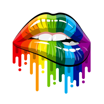 手绘彩色口唇