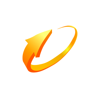 矢量立体橙色环形箭头