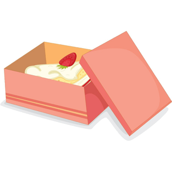 卡通盒子里的蛋糕