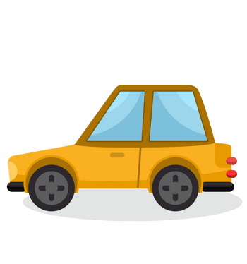 黄色卡通汽车侧面