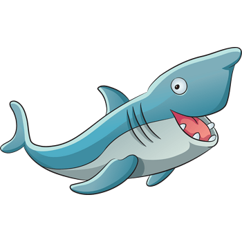 卡通手绘可爱鲨鱼png